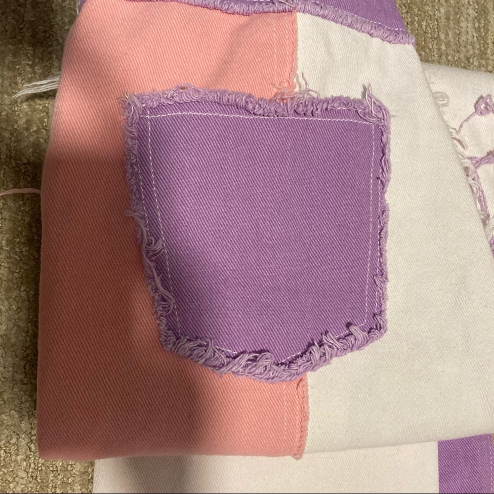 Pink Multicolored Spliced/Patchwork Jeans - image 4